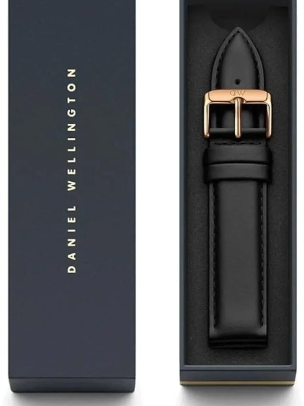 Daniel Wellington Classic Sheffield Italian Leather Watch Band (Black & R.Gold)